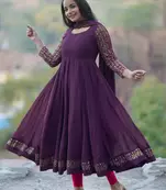 Heavy Georgette Women's Embroidery work Kurti with Dupatta set 