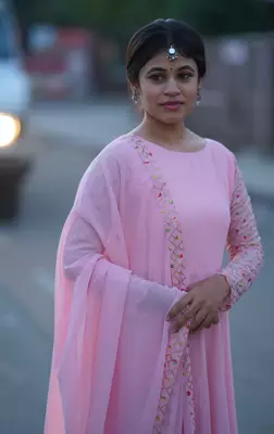 Heavy Georgette Women's Embroidery work Kurti with Dupatta set  3