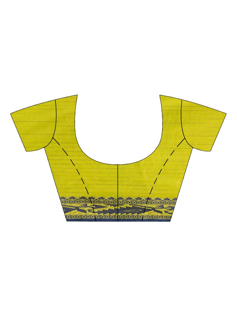 Pear Green cotton all body tai dai with pallu jacquard and ganga jamuna jacquard broder handloom saree