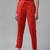 Yufta women red slim fit pure cotton trousers