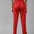 Yufta women red slim fit pure cotton trousers