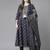 Yufta women navy blue sequins work anarkali kurta with trouser & dupatta
