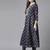 Yufta women navy blue sequins work anarkali kurta with trouser & dupatta