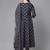Yufta women navy blue sequins work anarkali kurta with trouser & dupatta