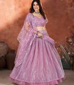 Thistle purple Sequins Embroidered Lehenga Choli