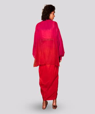 Pink and red ada jacket skirt set 2