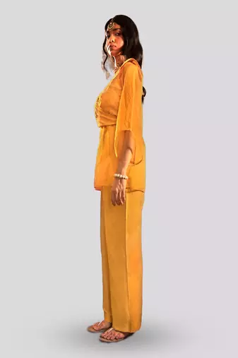 Yellow edna jacket set