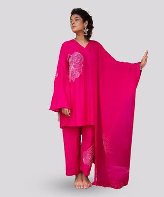 Hot pink zuri kurta set 1