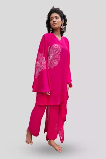 Hot pink zuri kurta set
