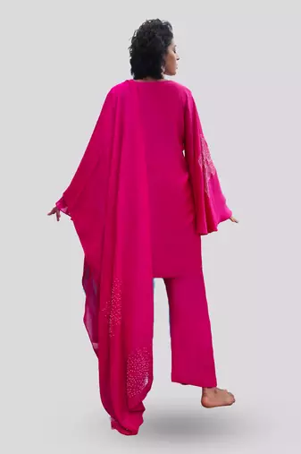 Hot pink zuri kurta set