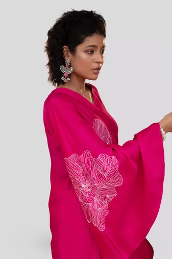 Hot pink zuri kurta set