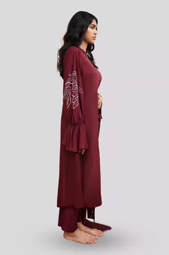 Wine eshe kurta set