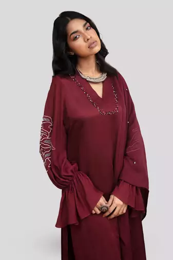 Wine eshe kurta set
