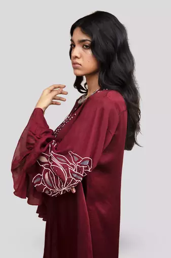 Wine eshe kurta set