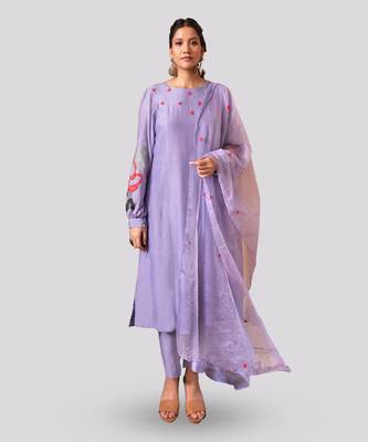 Lilac kaya kurta set 1