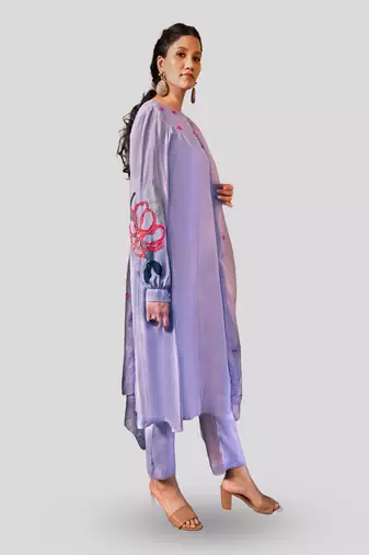 Lilac kaya kurta set