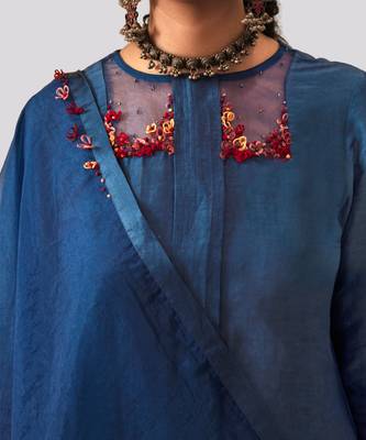 Cobalt blue anessa kurta set 4