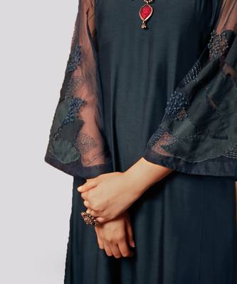 Teal blue roohani kurta set 5