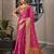 Rose pink color weaving handloom silk designer saree with blouse