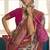 Beige color digitally printed silk saree with blouse