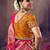 Beige & pink color jacquard weaving dola silk designer saree with blouse
