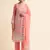 Peach embroidered faux georgette pakistani salwar suit