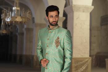 Green Embroidered Art Silk Kurta Pajama 4
