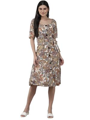 Aarika womens multi color georgette party wear dress 1