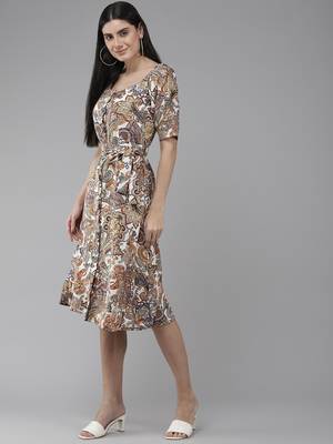 Aarika womens multi color georgette party wear dress 3