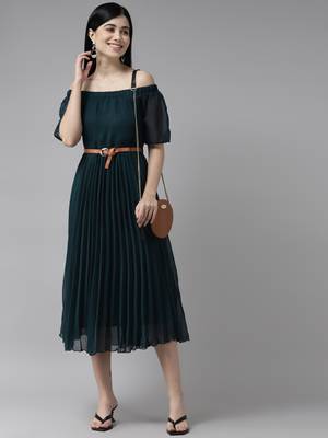 Aarika womens rama color georgette middi 5