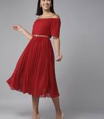 Aarika maroon color georgette middi