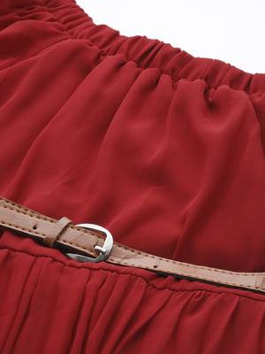 Aarika maroon color georgette middi 2