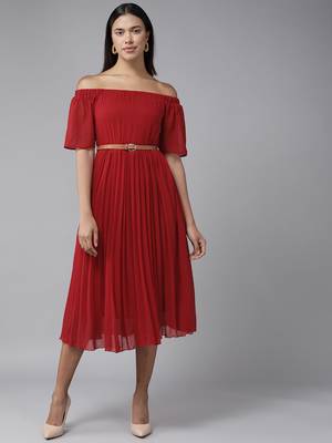 Aarika maroon color georgette middi 3