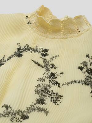 Aarika womens lemon color georgette printed middi 2