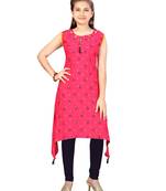 Aarika girls rani-black casual wear kurti legging set