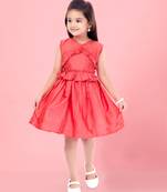 Aarika girls gajri color solid pattern frock