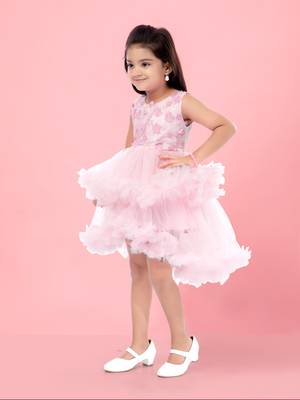 Aarika girls pink color frock 2