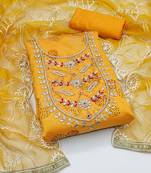 Mustard Modal Hand Work Dress Material