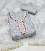 Grey Modal Hand Work Dress Material