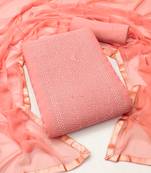 Women's peach heavy thread embroidery with fancy dupatta georgette dress material