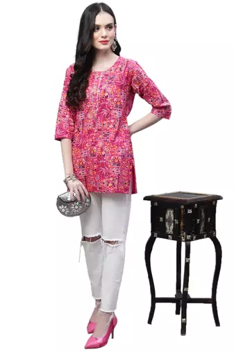 Cotton printed casual kurti