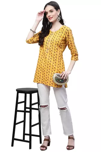 Cotton printed casual kurti