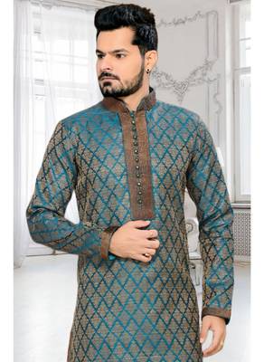 Rama Embroidered Jacquard Mens Kurta Pajama 3