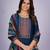 Peacock Blue Color Sequence Multi-Color Embroidered Viscose Rayon Blend fabric Kurta Pant with Dupatta Set