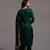 Forest Green Sequin Embroidered Work Viscose Rayon Blend Fabric Straight Kurta, Pant and Dupatta Set