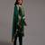 Forest Green Sequin Embroidered Work Viscose Rayon Blend Fabric Straight Kurta, Pant and Dupatta Set