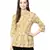 Anushil cotton cambric printed mandarian collar 3/4th sleeves short kurti style peplum top