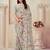 Grey Stone Work Floral Print Georgette Saree And Blouse Piece