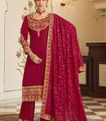 Rani pink Silk embroidered punjabi suits
