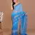Blue Colour Georgette Fabric Saree With Heavy Thread Work WITH UN-STITCHED BLOUSE 